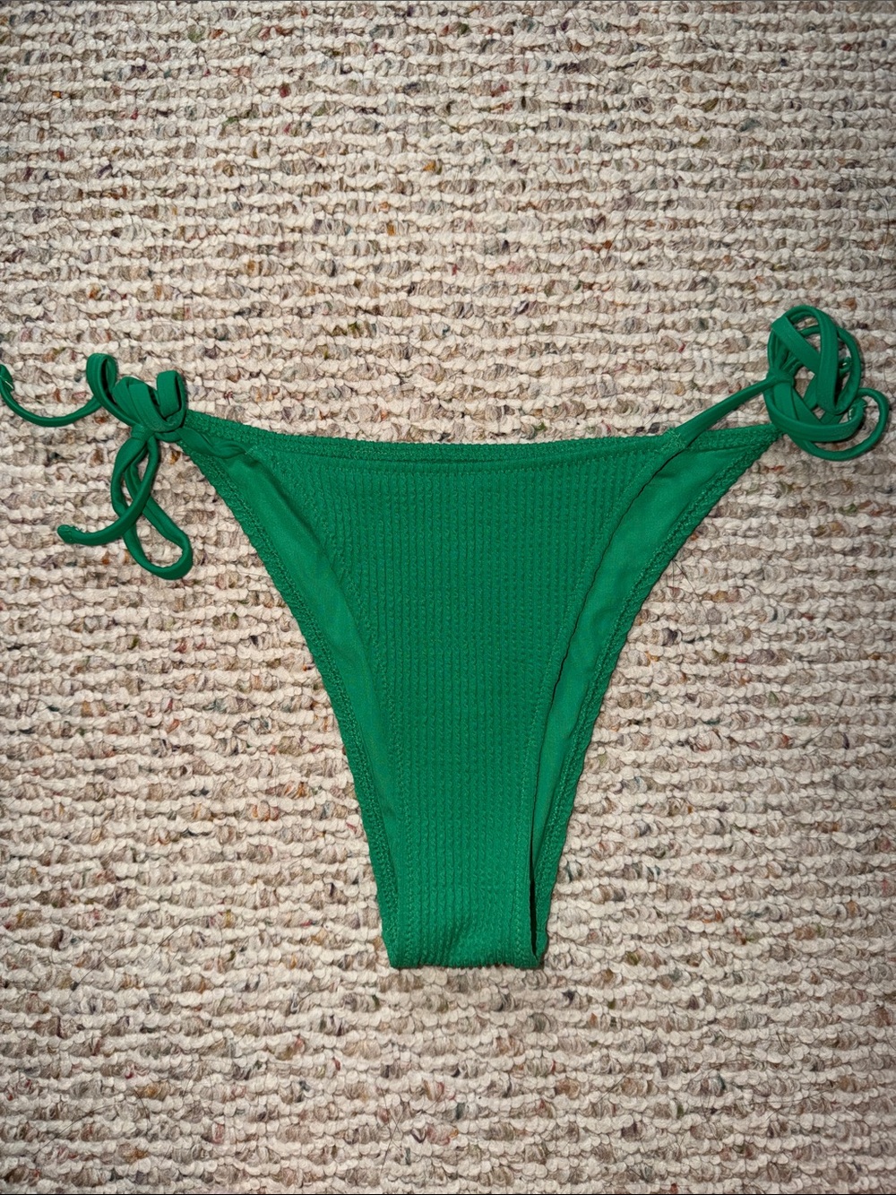 Aerie Green🌴 Textured Tie-Side super cheeky Bikini Bottom